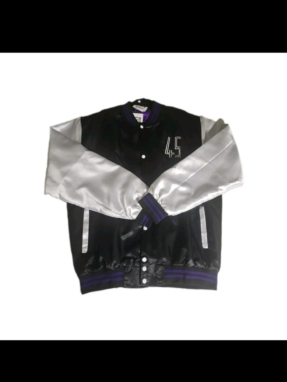 Dream Gallery Men's 3XL Chicago 95-96 Colorblock Varsity Jacket Snap Black